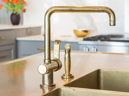 French Transitional Kitchen Faucet and Side Spray