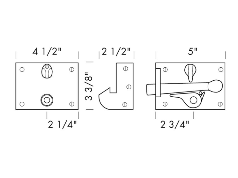 Sun Valley Bronze Gate Latch Privacy Set - Alexander Marchant