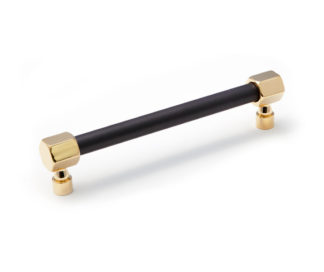 Edwards Hex Pull, Polished Unlacquered Brass, Edwards Pull, Mixed Metals, Edwards Collection, Solid Brass, Cabinet Pull, Brass Cabinet Hardware, End Cap Pull, Matte Black Fixtures