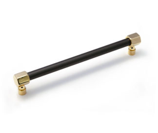 Edwards Hex Pull, Polished Unlacquered Brass, Edwards Pull, Mixed Metals, Edwards Collection, Solid Brass, Cabinet Pull, Brass Cabinet Hardware, End Cap Pull, Matte Black Fixtures